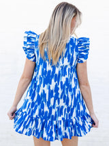 Abby Dress | Tailgate Time Blue + White