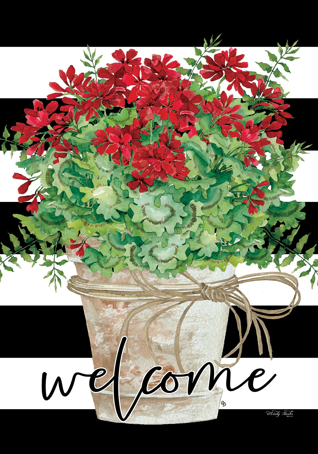 Geranium Bucket- House Flag