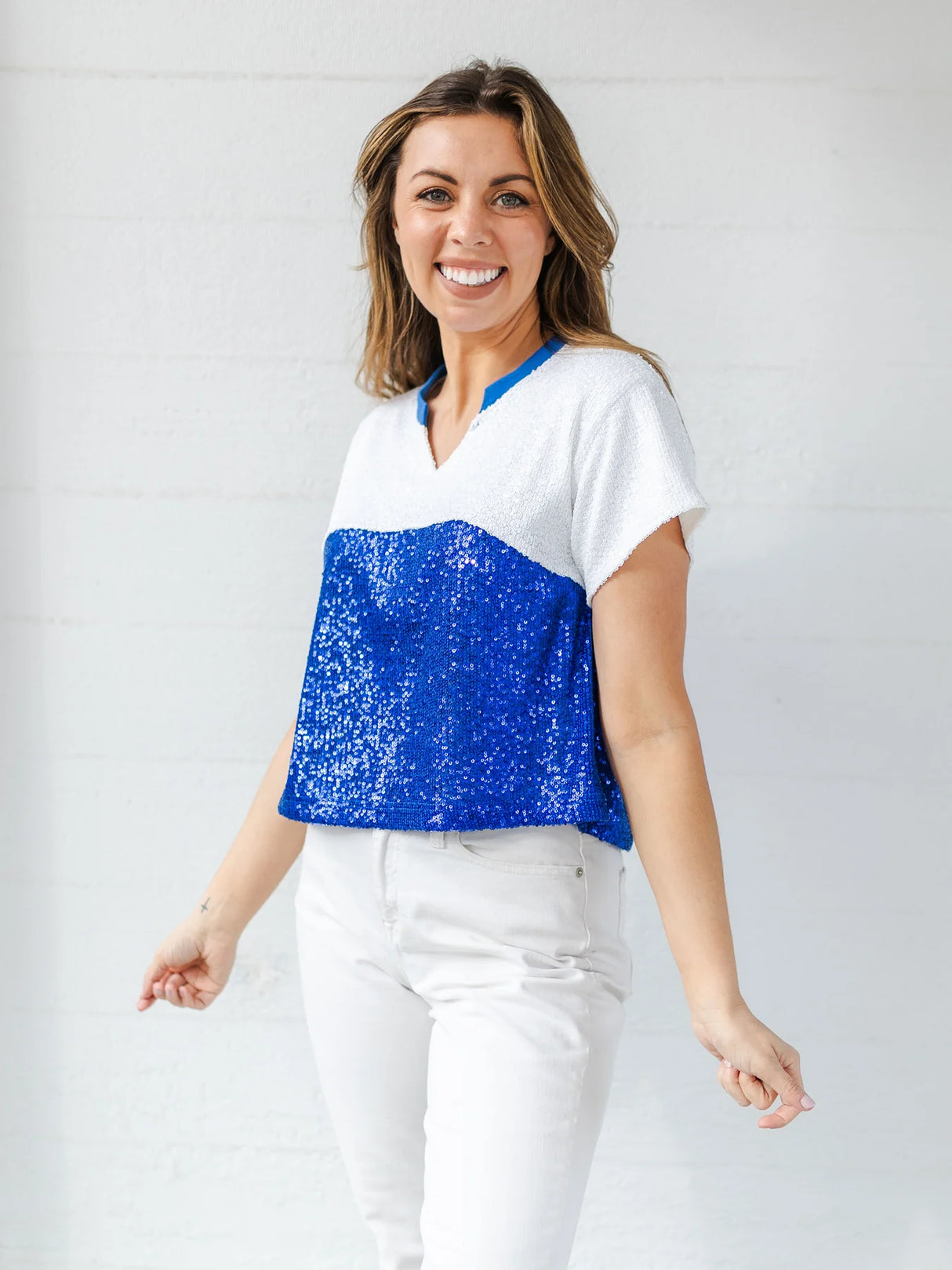 Diane Top | Blue + White