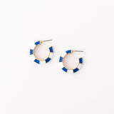 Ashlynn Blue & White Hoop Earrings