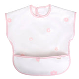 Smock Bib for Baby & Toddler Short Sleeve (Pink Flowers)