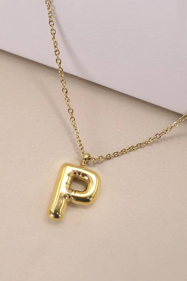 18k Stainless Steel Tarnish Free Initial Necklace