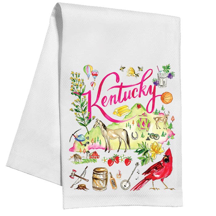 Kentucky Handpainted Icons Kitchen Towel