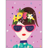 Birthday Greeting Card - Sunglasses Girl