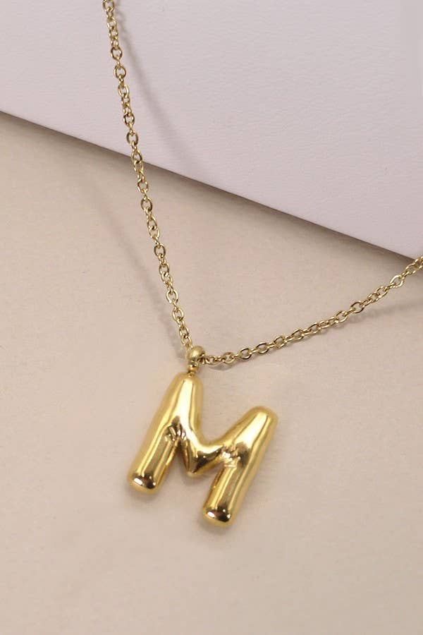 18k Stainless Steel Tarnish Free Initial Necklace