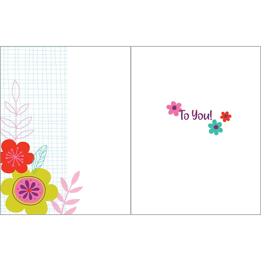 Birthday Greeting Card - Mod Flower Pop-Kids