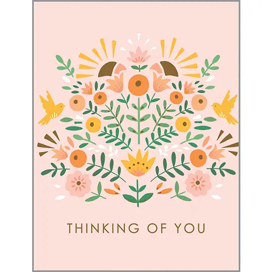 Thinking of You Card - Sunshine and Flowers