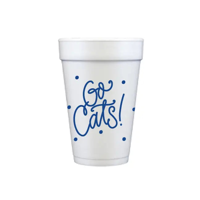 Go Cats! | Foam Cups (Pack of 10)