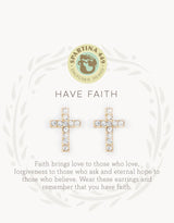 Sea La Vie Stud Earrings Have Faith/Cross