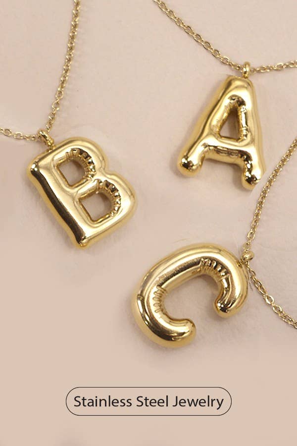 18k Stainless Steel Tarnish Free Initial Necklace