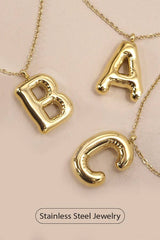 18k Stainless Steel Tarnish Free Initial Necklace