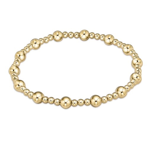 Classic sincerity pattern 5mm bead bracelet - gold (EXTENDS)