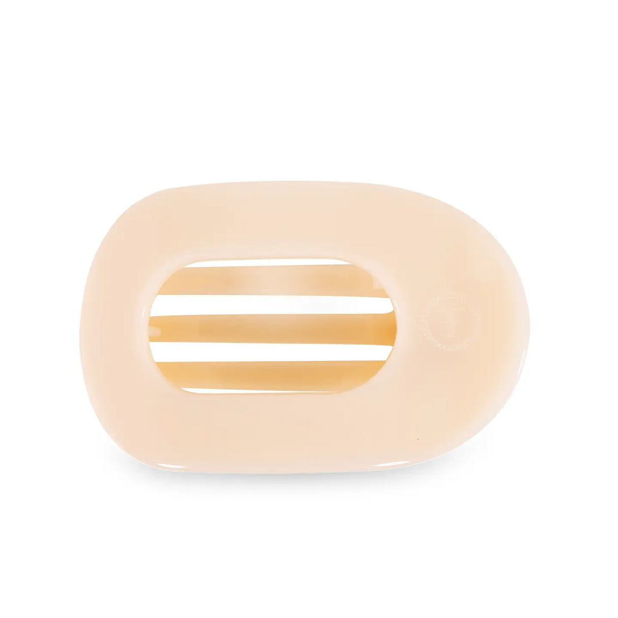 Almond Beige Large Flat Round Clip