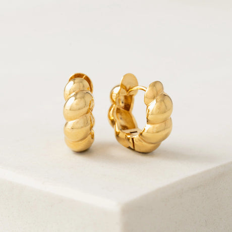 Croissant Puff Hoop Earrings Gold