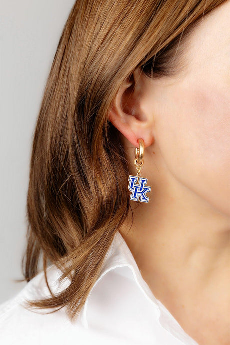 Kentucky Wildcats Enamel Drop Hoop Earrings