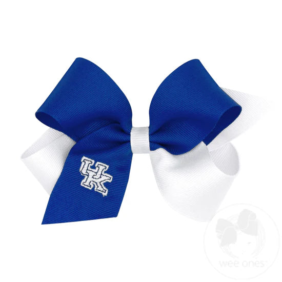 Medium Two-tone Collegiate Embroidered Grosgrain Hair Bow