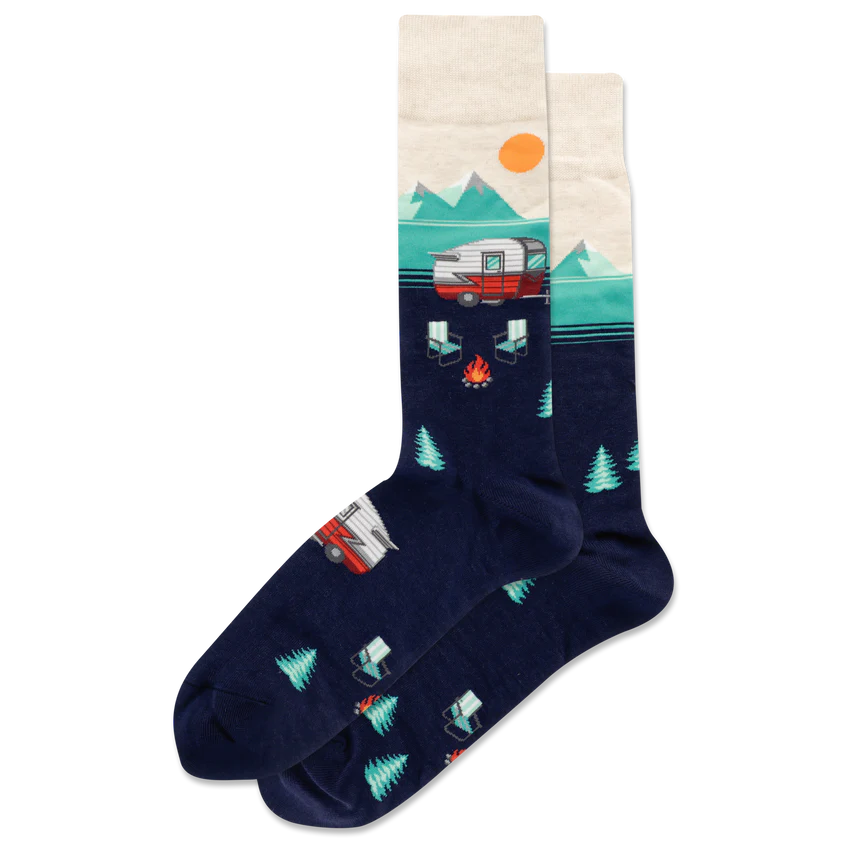 Men's Camper Scene Crew Socks- HOTSOX