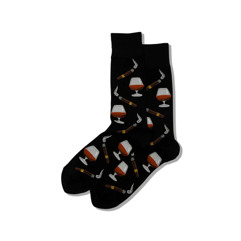 Men's Cognac & Cigars Crew Socks- HOTSOX