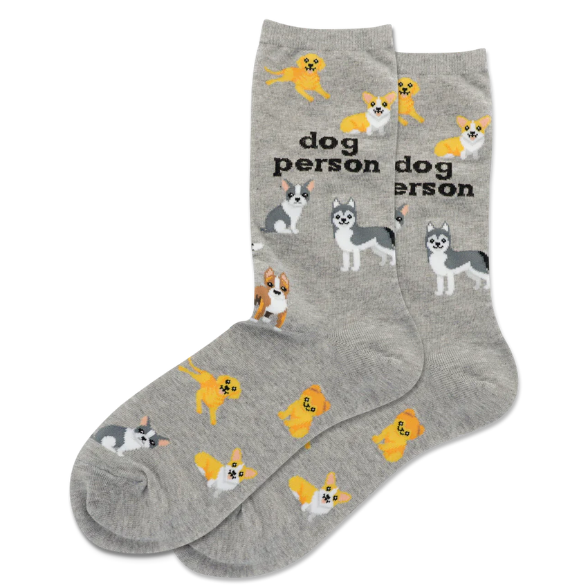 Women's Dog Person Crew Socks- HOTSOX