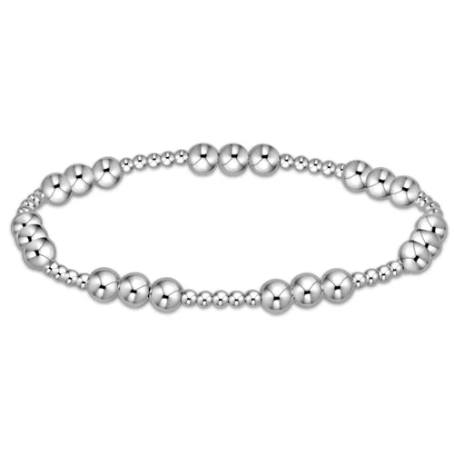 Classic joy pattern 5mm bead bracelet - sterling