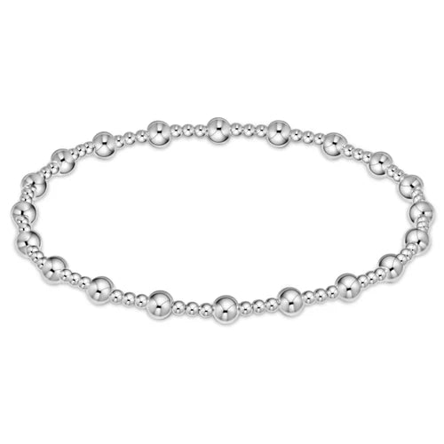 Classic sincerity pattern 4mm bead bracelet - sterling