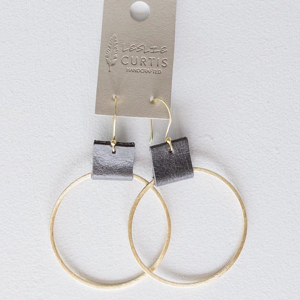 Distressed Hoop Earrings- Laura