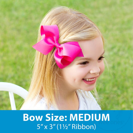 Medium Two-tone Collegiate Embroidered Grosgrain Hair Bow