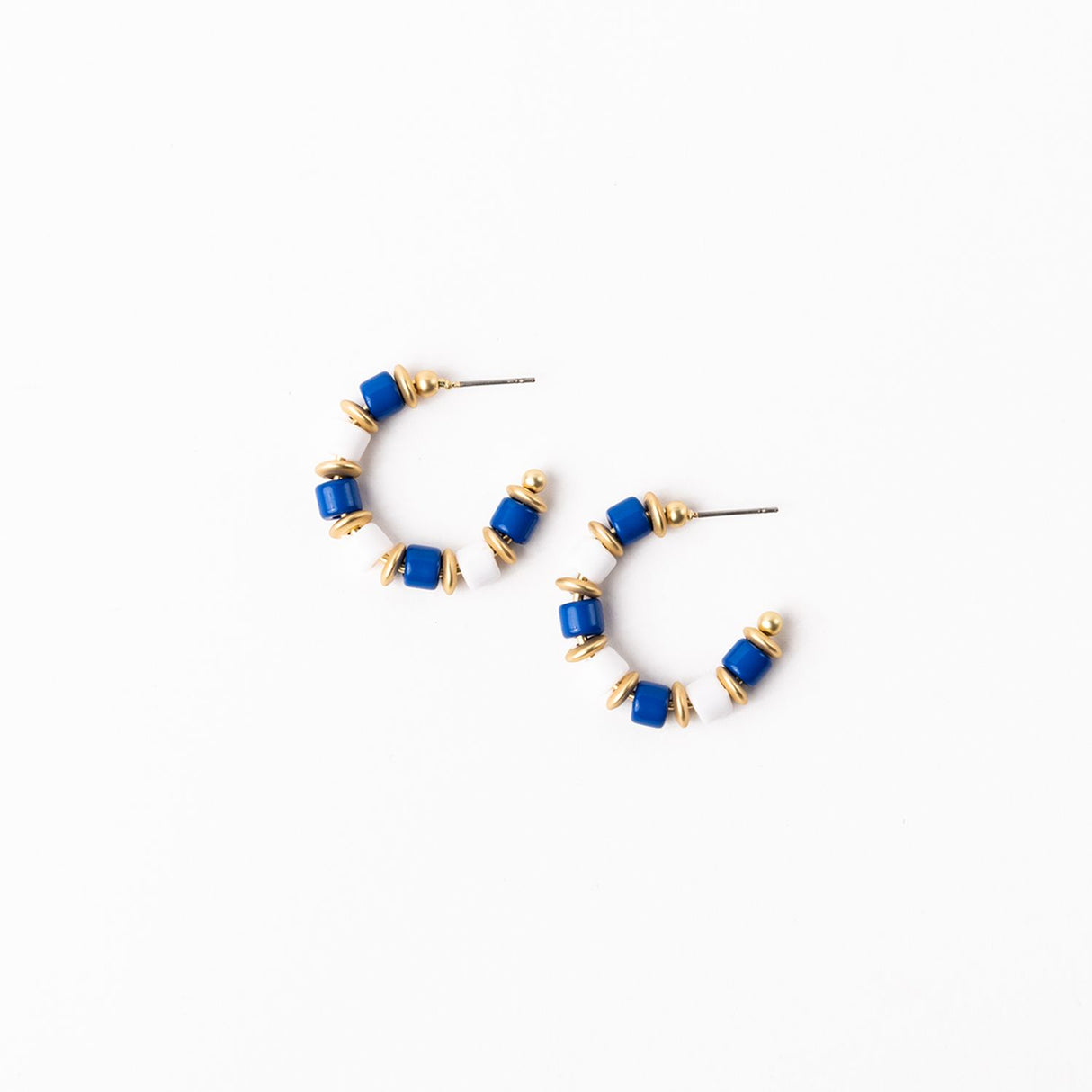 Cara Earrings | Blue & White