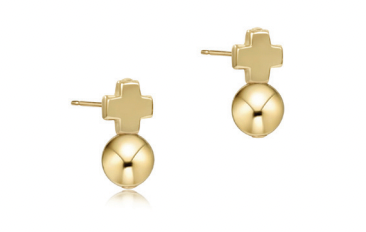 Signature cross gold stud- classic gold