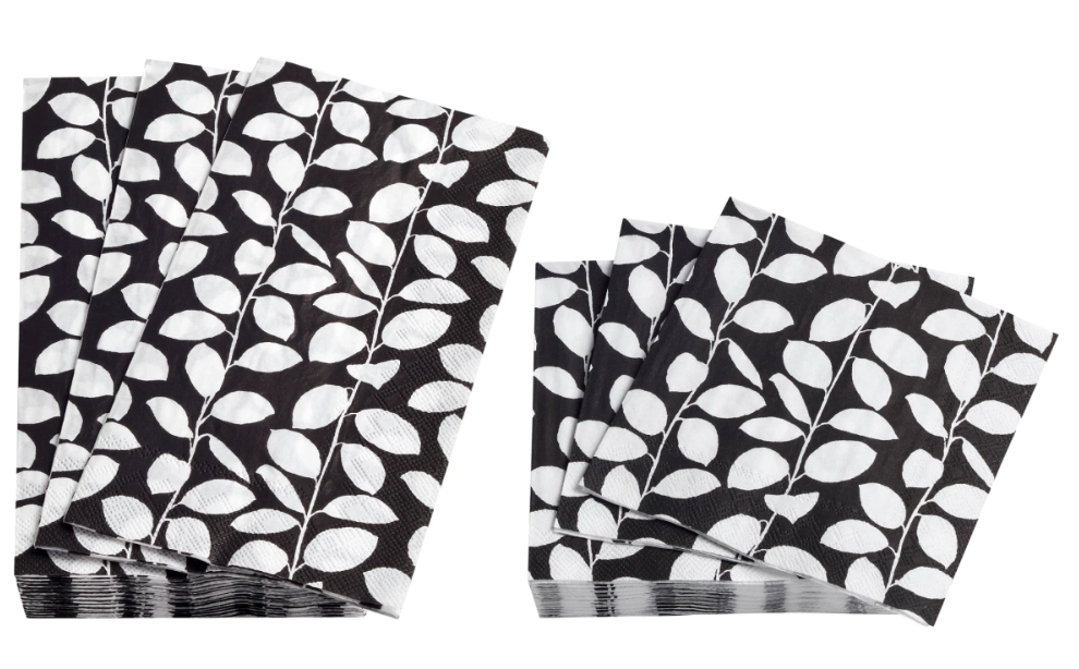 Vines Black Napkins