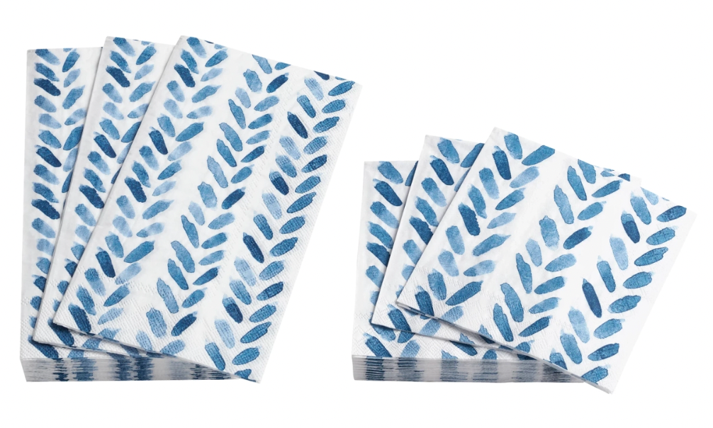 Brush Stroke Blue Napkins