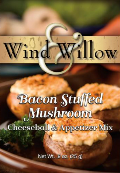 Bacon Stuffed Mushroom Cheeseball & Appetizer- Wind & Willow