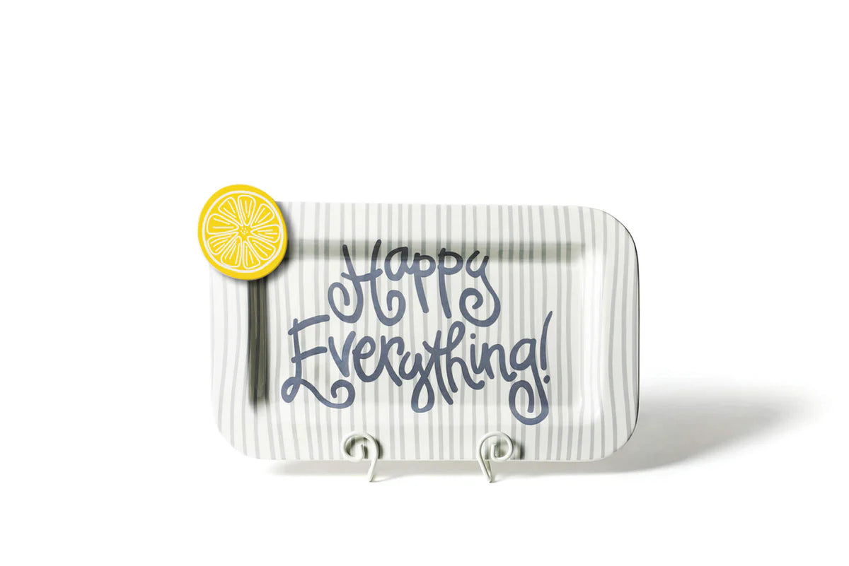 Stone Skinny Stripe Mini Happy Everything! Rectangle Platter