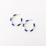 Ashlynn Blue & White Hoop Earrings