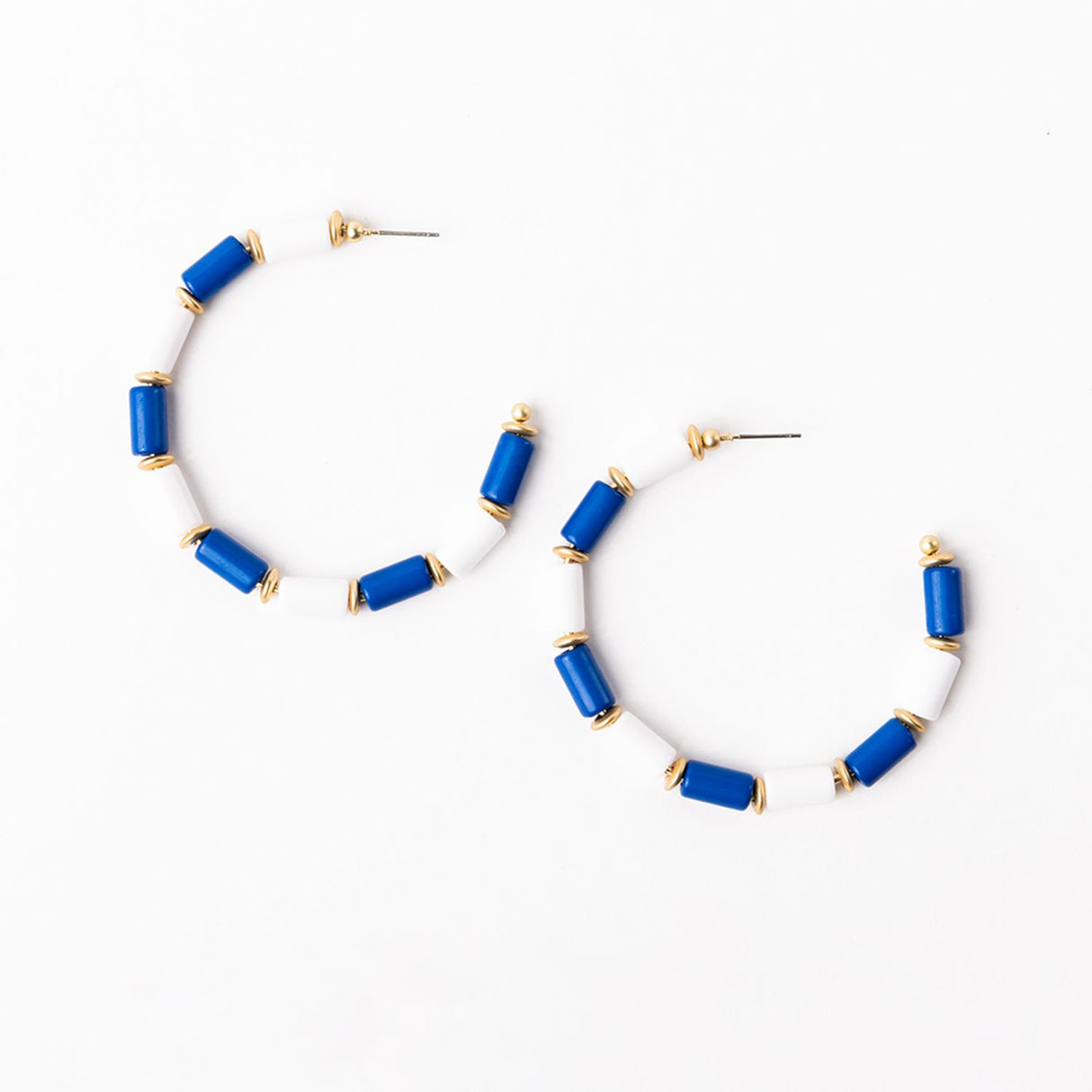 Cara Earrings | Blue & White