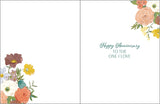 Anniversary Card - Golden Boho Flowers