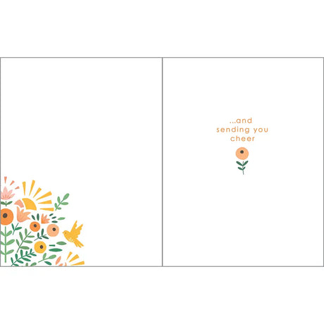 Thinking of You Card - Sunshine and Flowers