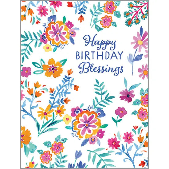 With Scripture Birthday Card - Flowers and Flourishes