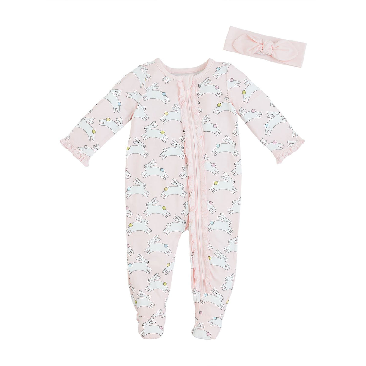 Pink Bunny Sleeper & Headband Set