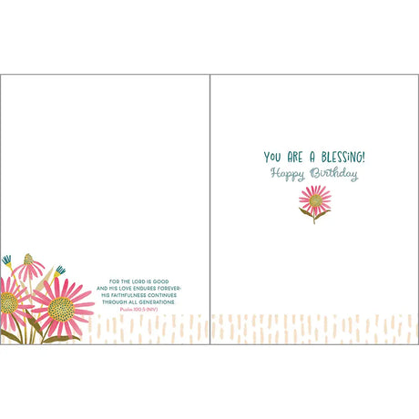 With Scripture Birthday Greeting Card - Pink Daisy Mug