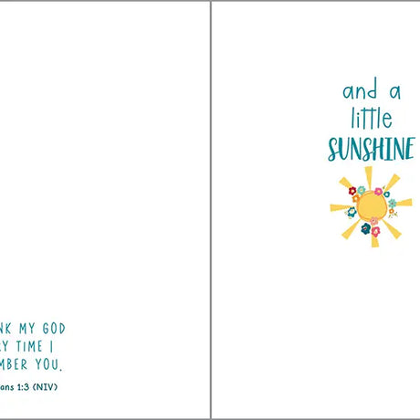 With Scripture Thinking of You Card - Sun & Little Flowers