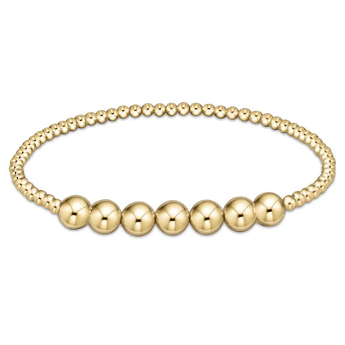 Classic gold beaded bliss 3mm bead bracelet - 6mm gold