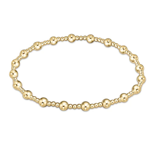 Classic Sincerity Pattern 4mm Bead Bracelet - Gold