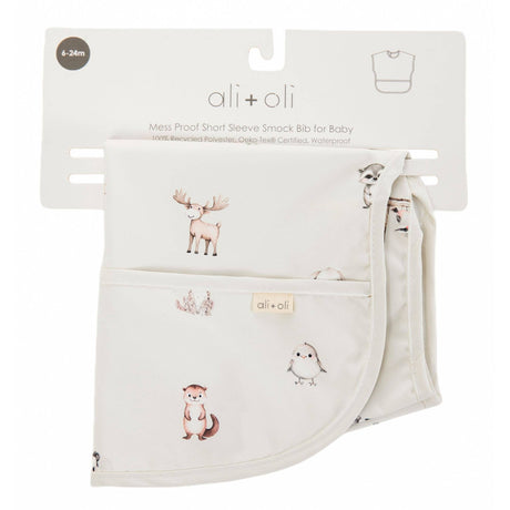 Smock Bib for Baby & Toddler Short Sleeve (Woodlands)