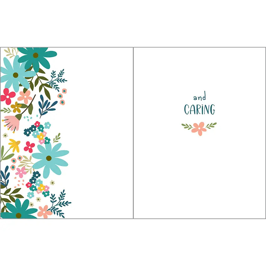 Thinking of You Greeting Card - Teal Flowers