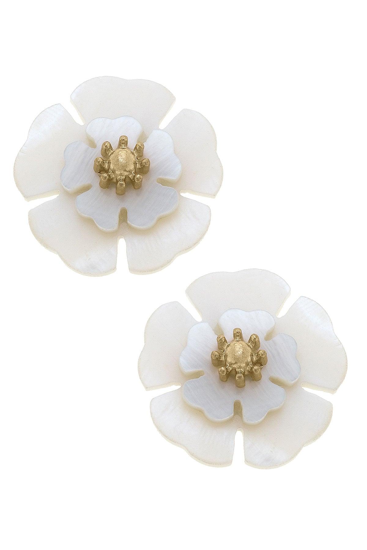 Demi Mother of Pearl Stud Earrings