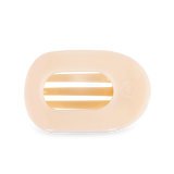 Almond Beige Medium Flat Round Clip