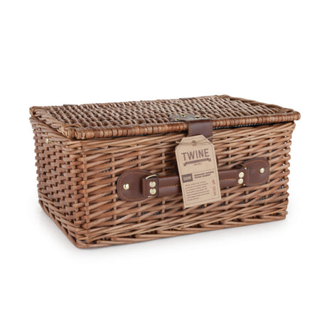 Newport Woven Wicker Picnic Basket Set w/ Insulated Carrier