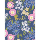 Thank You Greeting Card - Floral On Navy