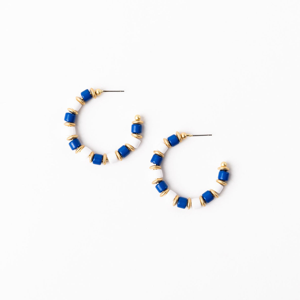 Cara Earrings | Blue & White